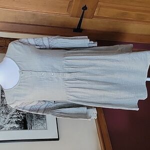 ZARA EMBROIDERED SMOCKED SLEEVE PEASANT DRESS